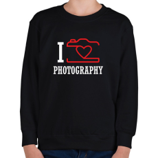 PRINTFASHION I love photography (white) - Gyerek pulóver - Fekete