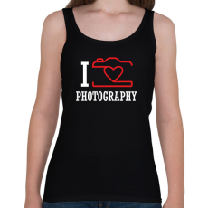 PRINTFASHION I love photography (white) - Női atléta - Fekete