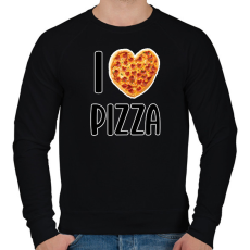 PRINTFASHION I love pizza - Férfi pulóver - Fekete