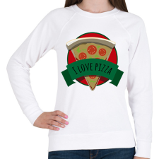 PRINTFASHION I love Pizza - Női pulóver - Fehér női pulóver, kardigán