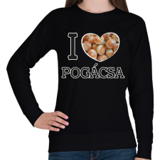 PRINTFASHION I love Pogácsa - Női pulóver - Fekete női pulóver, kardigán