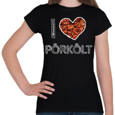 PRINTFASHION I love pörkölt - Női póló - Fekete