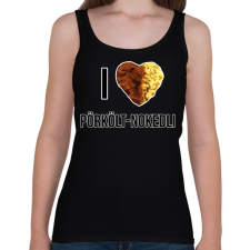 PRINTFASHION I love Pörkölt-Nokedli - Női atléta - Fekete női trikó