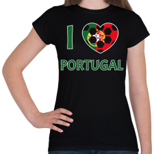 PRINTFASHION I love Portugal - Női póló - Fekete női póló