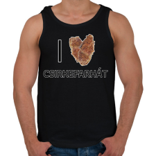 PRINTFASHION I love (rántott) csirkefarhát - Férfi atléta - Fekete atléta, trikó