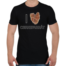 PRINTFASHION I love (rántott) csirkefarhát - Férfi póló - Fekete férfi póló