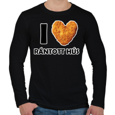 PRINTFASHION I love rántott hús - Férfi hosszú ujjú póló - Fekete