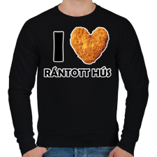 PRINTFASHION I love rántott hús - Férfi pulóver - Fekete férfi pulóver, kardigán