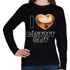 PRINTFASHION I love Rántott sajt - Női pulóver - Fekete női pulóver, kardigán