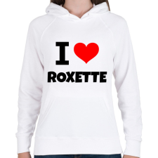 PRINTFASHION i LOVE ROXETTE - Női kapucnis pulóver - Fehér női pulóver, kardigán