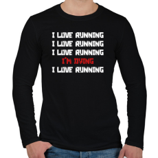 PRINTFASHION I love running - Férfi hosszú ujjú póló - Fekete