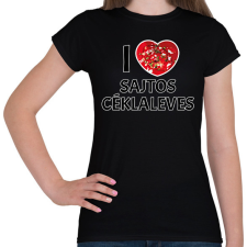 PRINTFASHION I love Sajtos céklaleves - Női póló - Fekete női póló