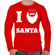 PRINTFASHION I Love Santa - Férfi hosszú ujjú póló - Piros férfi póló