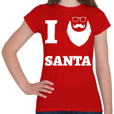 PRINTFASHION I Love Santa - Női póló - Piros