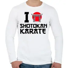PRINTFASHION I love Shotokan Karate - Férfi hosszú ujjú póló - Fehér férfi póló