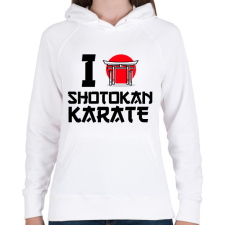 PRINTFASHION I love Shotokan Karate - Női kapucnis pulóver - Fehér női pulóver, kardigán