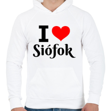 PRINTFASHION I love Siófok - Férfi kapucnis pulóver - Fehér