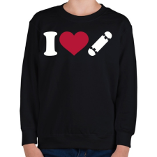 PRINTFASHION I love skate - Gyerek pulóver - Fekete gyerek pulóver, kardigán