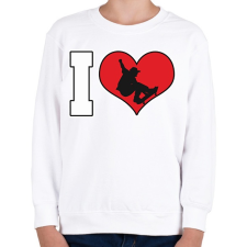 PRINTFASHION I love skatein - Gyerek pulóver - Fehér gyerek pulóver, kardigán