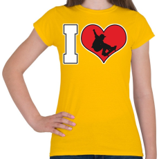 PRINTFASHION I love skatein - Női póló - Sárga