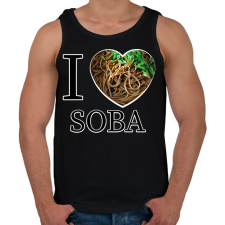 PRINTFASHION I love Soba - Férfi atléta - Fekete atléta, trikó