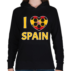 PRINTFASHION I love Spain - Női kapucnis pulóver - Fekete