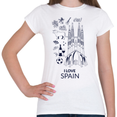 PRINTFASHION I LOVE SPAIN - Női póló - Fehér