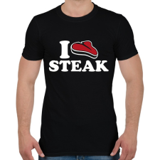 PRINTFASHION I love steak - Férfi póló - Fekete férfi póló