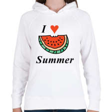 PRINTFASHION i love summer - Női kapucnis pulóver - Fehér női pulóver, kardigán