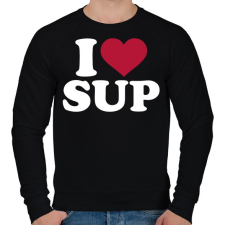 PRINTFASHION I love SUP! - Férfi pulóver - Fekete férfi pulóver, kardigán