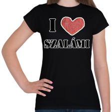 PRINTFASHION I love szalámi - Női póló - Fekete női póló