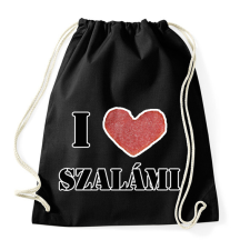 PRINTFASHION I love szalámi - Sportzsák, Tornazsák - Fekete tornazsák