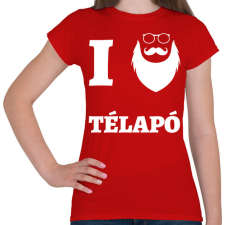 PRINTFASHION I Love Télapó - Női póló - Piros női póló