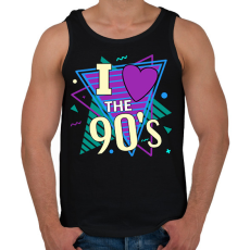 PRINTFASHION I love the 90's - Férfi atléta - Fekete