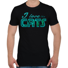 PRINTFASHION i love the cats-blue - Férfi póló - Fekete férfi póló