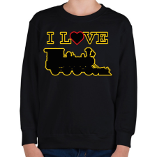 PRINTFASHION I love train - Gyerek pulóver - Fekete gyerek pulóver, kardigán