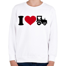 PRINTFASHION I love traktor - Gyerek pulóver - Fehér