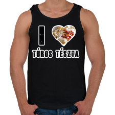 PRINTFASHION I Love Túrós Tészta - Férfi atléta - Fekete atléta, trikó