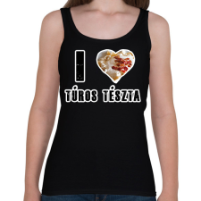 PRINTFASHION I Love Túrós Tészta - Női atléta - Fekete női trikó