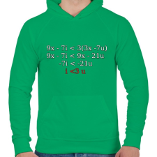 PRINTFASHION I love u - Férfi kapucnis pulóver - Zöld férfi pulóver, kardigán