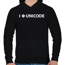 PRINTFASHION I love unicode - Férfi kapucnis pulóver - Fekete