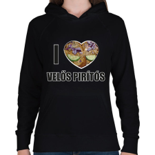 PRINTFASHION I love Velős pirítós - Női kapucnis pulóver - Fekete női pulóver, kardigán