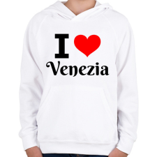 PRINTFASHION I love Venezia - Gyerek kapucnis pulóver - Fehér gyerek pulóver, kardigán
