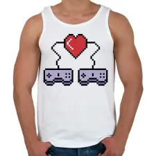 PRINTFASHION I love video games, retro - Férfi atléta - Fehér atléta, trikó