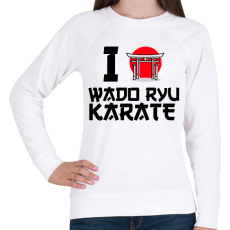 PRINTFASHION I love Wado Ryu Karate - Női pulóver - Fehér