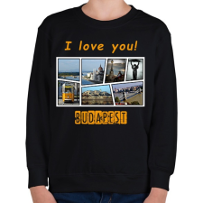 PRINTFASHION i love you budapest - Gyerek pulóver - Fekete gyerek pulóver, kardigán