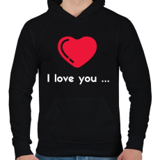 PRINTFASHION I love you.. - Férfi kapucnis pulóver - Fekete