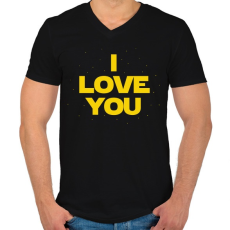 PRINTFASHION I LOVE YOU - Férfi V-nyakú póló - Fekete