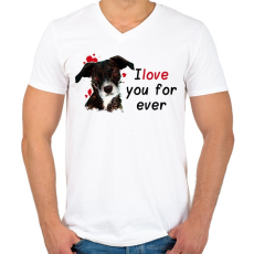 PRINTFASHION i love you for ever - Férfi V-nyakú póló - Fehér