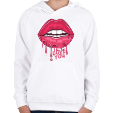 PRINTFASHION I love you - Gyerek kapucnis pulóver - Fehér